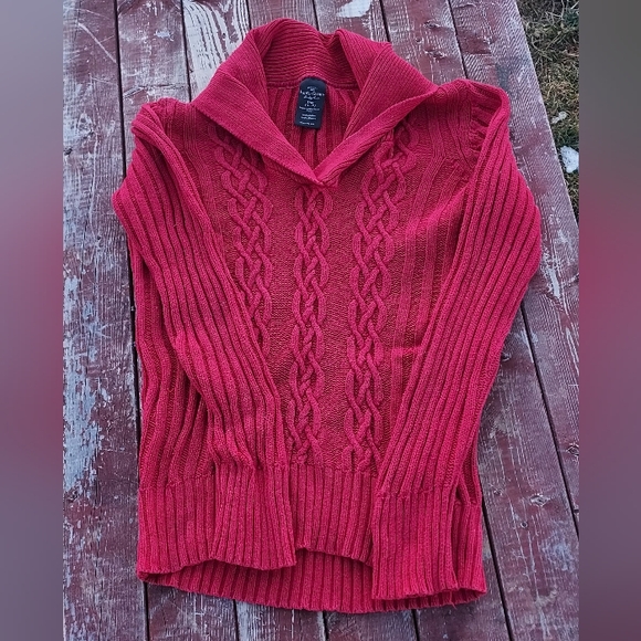 Faded Glory Women's Rose Red Cable Knit  Sweater - Picture 1 of 5